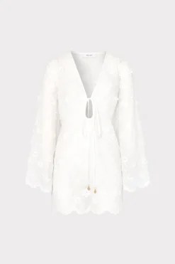 MILLY Jumpsuits & Rompers-Viara 3D Floral Embroidery Coverup Dress