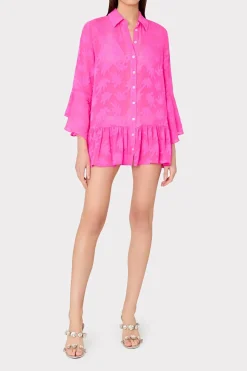 MILLY Jumpsuits & Rompers-Vierra Burnout Coverup Dress