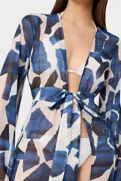 MILLY Cover-Ups-Vince Ocean Puzzle Chiffon Coverup Dress