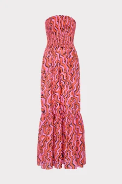 MILLY Jumpsuits & Rompers-Viona Painted Chevron Cotton Voile Dress