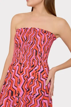 MILLY Jumpsuits & Rompers-Viona Painted Chevron Cotton Voile Dress