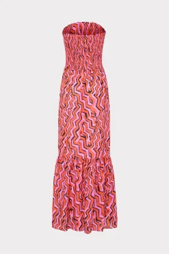 MILLY Jumpsuits & Rompers-Viona Painted Chevron Cotton Voile Dress