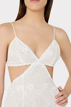 MILLY Cover-Ups-Vivianne 3D Floral Cotton Eyelet Dress