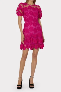 MILLY Pink Dresses-Yasmin Daisy Lace Dress