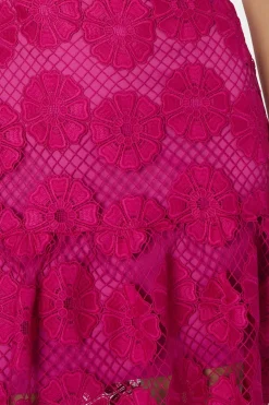 MILLY Pink Dresses-Yasmin Daisy Lace Dress