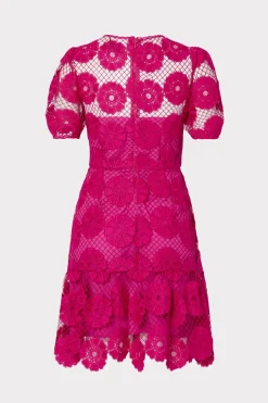 MILLY Pink Dresses-Yasmin Daisy Lace Dress