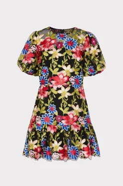 MILLY Cocktail Dresses-Yasmin Floral Embroidery Dress