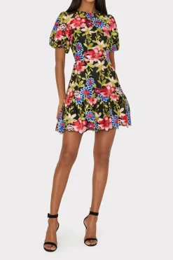 MILLY Cocktail Dresses-Yasmin Floral Embroidery Dress