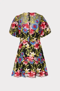 MILLY Cocktail Dresses-Yasmin Floral Embroidery Dress