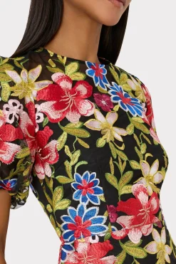 MILLY Mini Dresses-Yasmin Floral Embroidery Dress