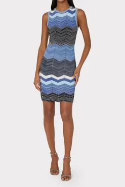 MILLY Mini Dresses-Zig Zag Knit Mini Dress
